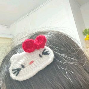 Cute Crochet Kitty Hair Clip (set of 2)
