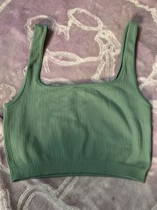 Halter Crop Top - Gray green