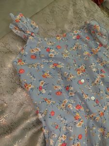 Blue Floral long desss
