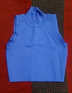 Purple Sleeveless Turtleneck Top