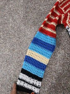 Unique Crocheted Sun &amp; Cloud Print Kurta