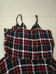 Red Plaid Spaghetti Strap dress