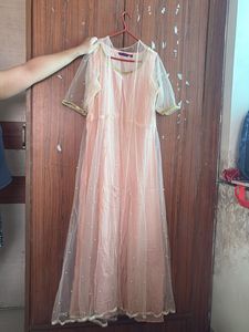 Elegant Peach Embellished Gown