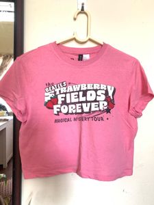 Pink Beatles Strawberry Fields T-Shirt