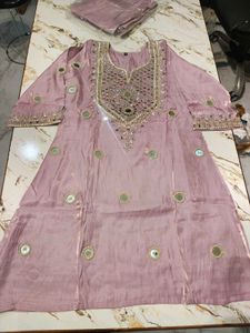 new mirror work 3 piece kurta set