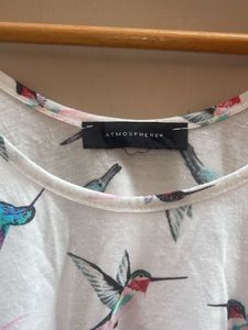 White Hummingbird Print Tank Top