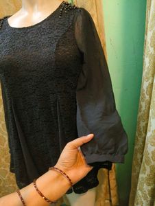 Elegant Black Lace Kurti