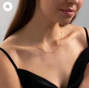 Delicate Beaded Gold Chain Necklace