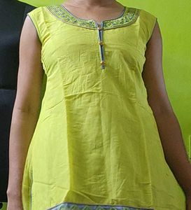 Lime Green Embroidered Kurta