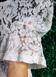 Imported|Elegant White Lace|Mesh|Net Dress