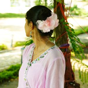 Embroidered Cotton Kurta with mirror work