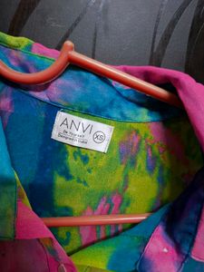 Colorful Tie-Dye Button-Up Shirt