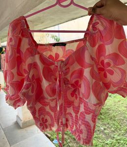 Cute Floral Print Crop Top