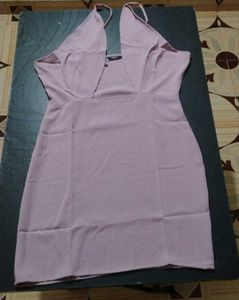 Shein Elegant Lilac Halter Neck Front Cut-Out Mini