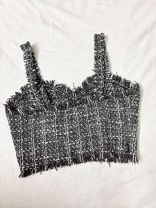 Chic Tweed Crop Top