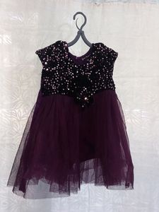 Purple Tinsel NET Baby Frock Bella Moda