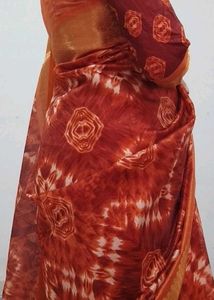 Brown 🤎 Tie-Dye Saree