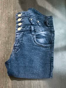 Blue High-Waisted Skinny Jeans