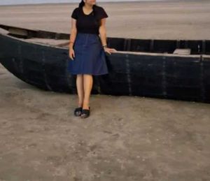 Classic Dark Wash Denim Skirt