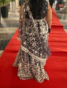 Elegant Black &amp; White Lehenga Choli