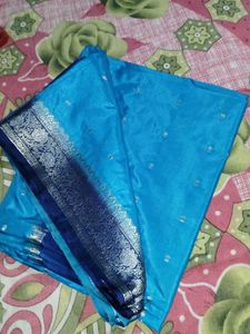 Vibrant Blue Embroidered Saree