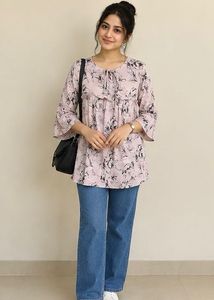 Dusky pink Floral Print tunic