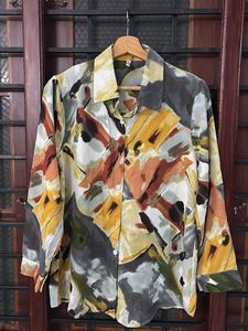 Abstract Print Multi Coulour Button-Up Shirt