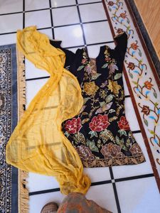 ⚫️ Garara Set Full Embroidered With Bottom Dupata
