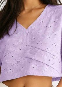 Lavender Eyelet Cropped Top