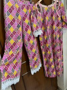 2Pc Ethnic Multicoloured Suit Set