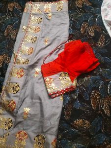 Beautiful Border Saree With Blouse...