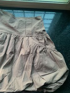 Olive Bubble Mini Skirt