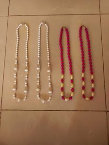 New Unused Set of 4 Beaded Necklaces Haar Mala