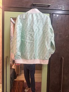 Fendi Faded FF Pattern Long Bomber Jacket