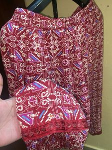 Bohemian Print Palazzo Pant and long kurti