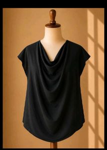 Black Cowl Neck Top