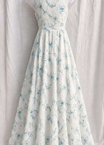 Elegant White Floral Maxi Dress