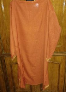 Embroidered Orange Kurta