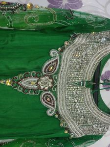 Green Embellished Anarkali Dress