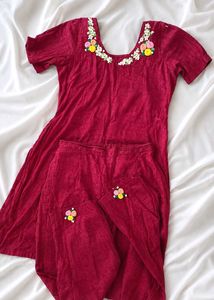 hand embroidery kurta set❤️