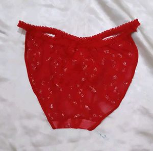 Red Lace Briefs with Sparkle