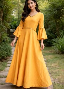 Yellow umbrella kurti