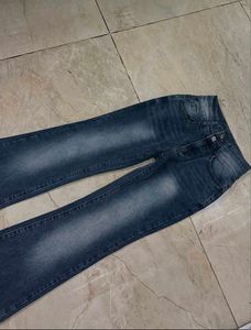Flared Blue Denim Jeans