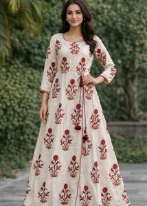 Floral Print Anarkali Kurti