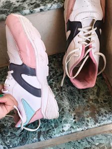 Pink & White Fashion Sneakers