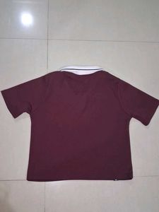 Maroon Polo T-Shirt with Logo