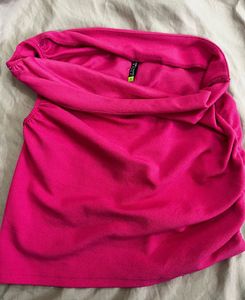 Vibrant Pink Ruched Tube Top