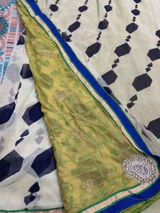 Embroidered Yellow Saree