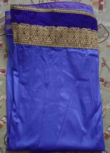 Elegant Purple Saree with Gold Border