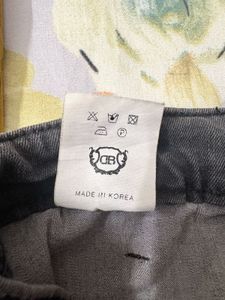 Stylish Grey Denim Mini Skirt with inbuilt shorts